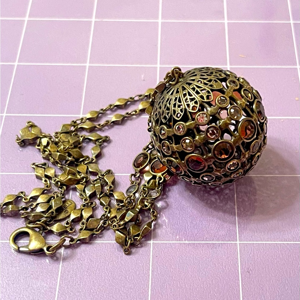 Sorrelli Round Pendant - Long Necklace - Toasted Almond -